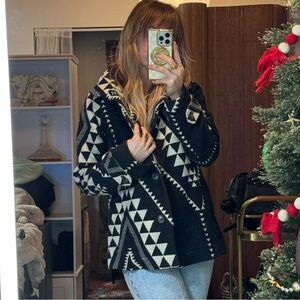 Pendleton Black Mesa Aztec Virgin Wool Blanket Coat  like new western vibe